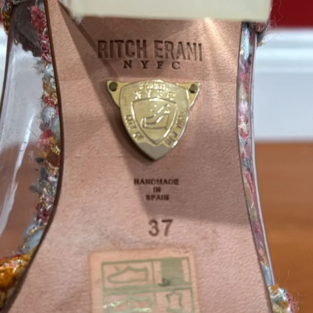 NWOT Ritch Erani NYFC Tweed Tweed‎ Pattern D'Orsay Pumps Women's Size 37
